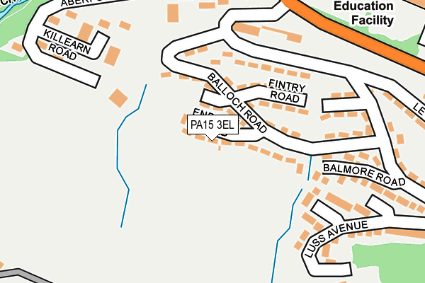 PA15 3EL map - OS OpenMap – Local (Ordnance Survey)