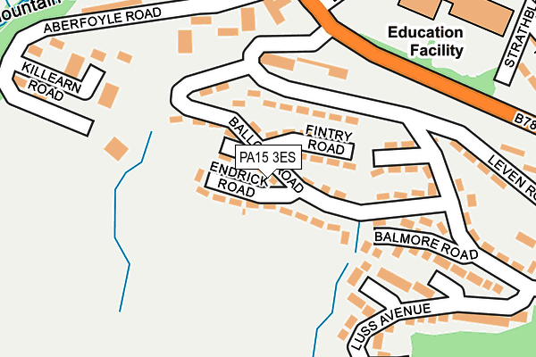 PA15 3ES map - OS OpenMap – Local (Ordnance Survey)