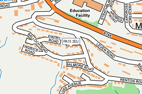 PA15 3EU map - OS OpenMap – Local (Ordnance Survey)