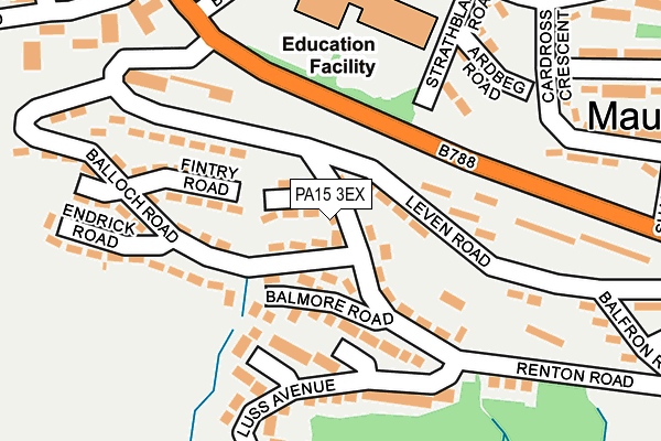 PA15 3EX map - OS OpenMap – Local (Ordnance Survey)