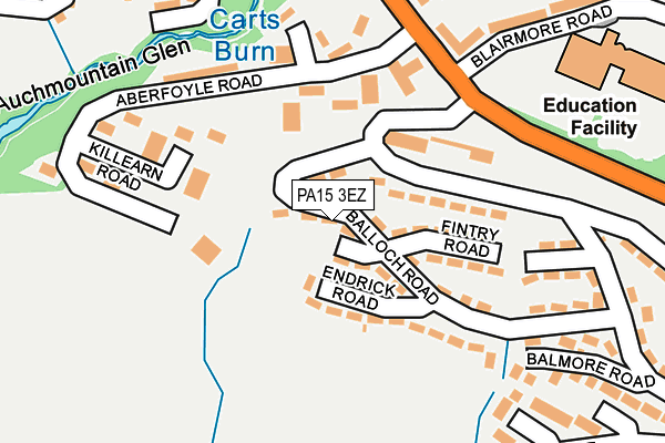 PA15 3EZ map - OS OpenMap – Local (Ordnance Survey)