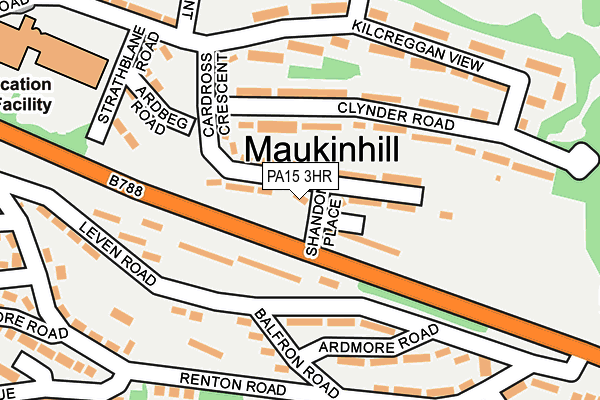 PA15 3HR map - OS OpenMap – Local (Ordnance Survey)