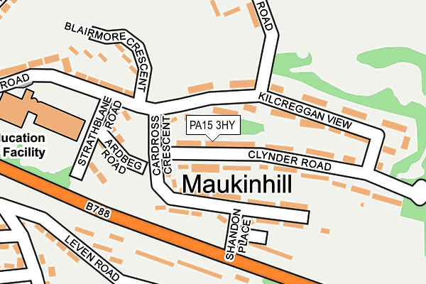 PA15 3HY map - OS OpenMap – Local (Ordnance Survey)