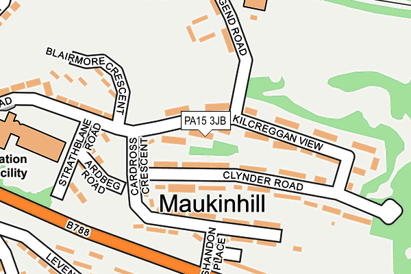 PA15 3JB map - OS OpenMap – Local (Ordnance Survey)