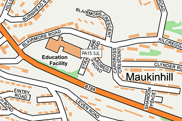 PA15 3JL map - OS OpenMap – Local (Ordnance Survey)