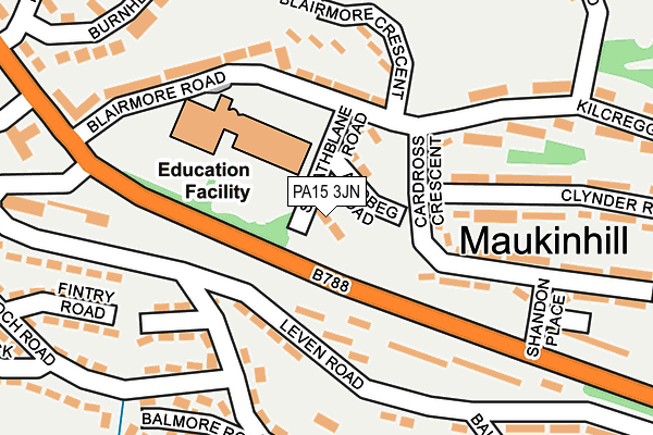 PA15 3JN map - OS OpenMap – Local (Ordnance Survey)