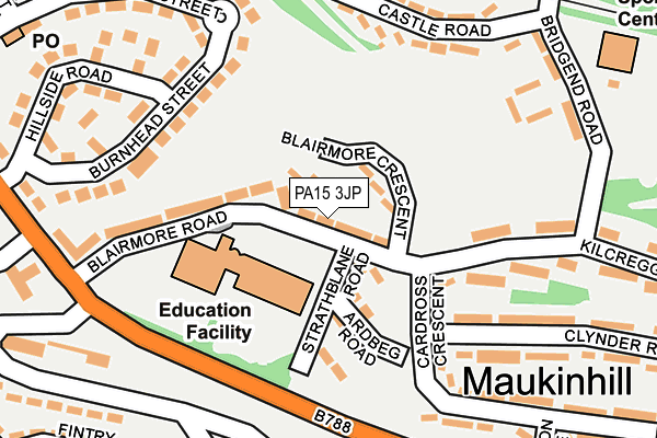 PA15 3JP map - OS OpenMap – Local (Ordnance Survey)