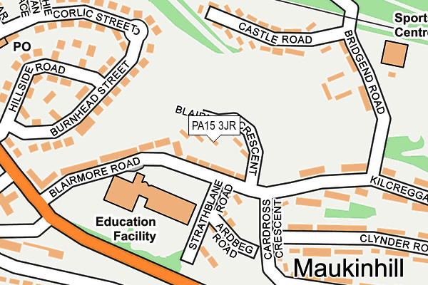 PA15 3JR map - OS OpenMap – Local (Ordnance Survey)