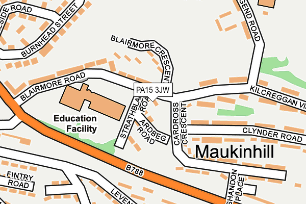 PA15 3JW map - OS OpenMap – Local (Ordnance Survey)