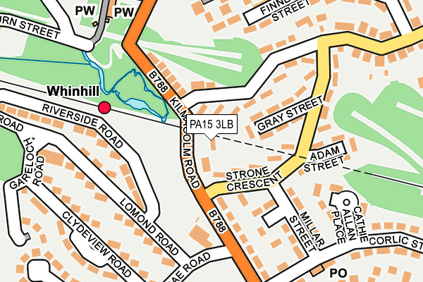 PA15 3LB map - OS OpenMap – Local (Ordnance Survey)