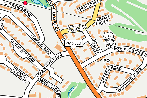 PA15 3LD map - OS OpenMap – Local (Ordnance Survey)