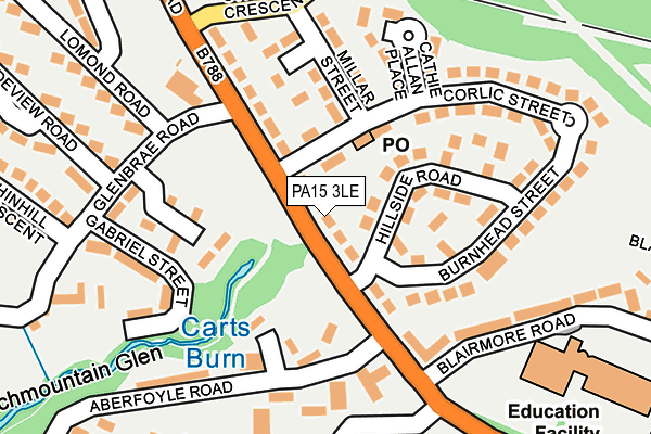 PA15 3LE map - OS OpenMap – Local (Ordnance Survey)