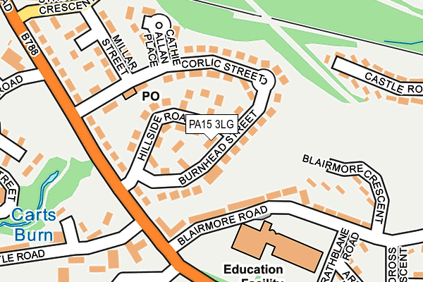 PA15 3LG map - OS OpenMap – Local (Ordnance Survey)
