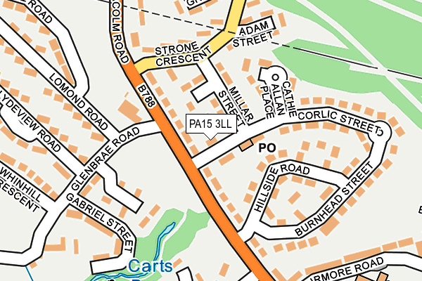 PA15 3LL map - OS OpenMap – Local (Ordnance Survey)