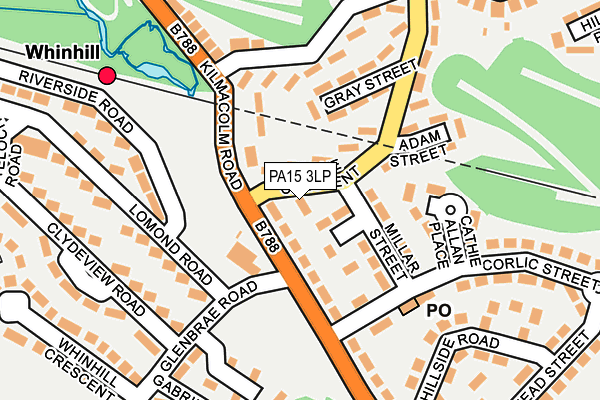 PA15 3LP map - OS OpenMap – Local (Ordnance Survey)