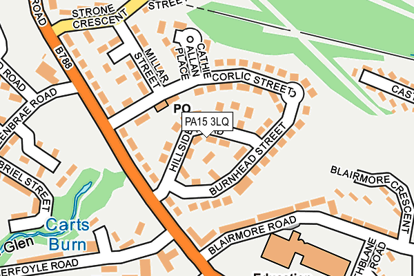 PA15 3LQ map - OS OpenMap – Local (Ordnance Survey)