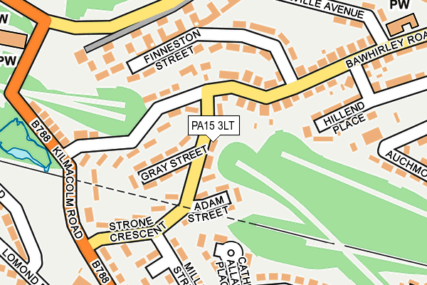 PA15 3LT map - OS OpenMap – Local (Ordnance Survey)