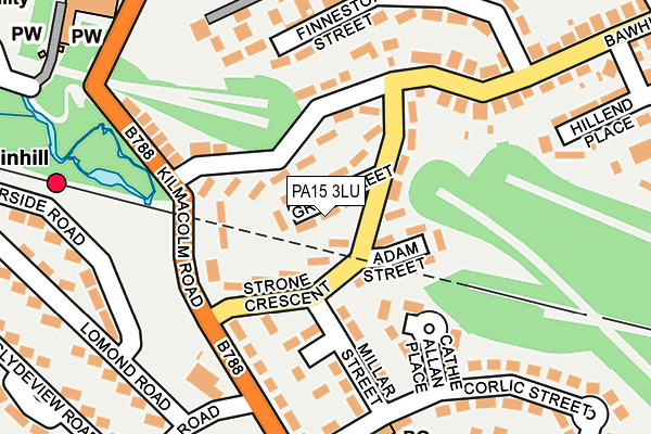PA15 3LU map - OS OpenMap – Local (Ordnance Survey)