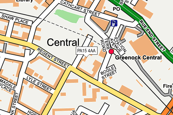 PA15 4AA map - OS OpenMap – Local (Ordnance Survey)