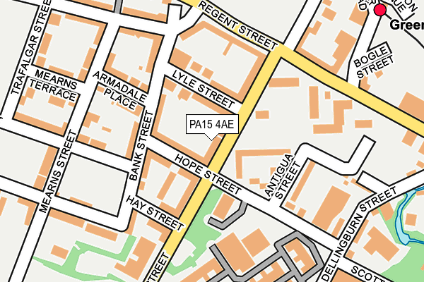 PA15 4AE map - OS OpenMap – Local (Ordnance Survey)