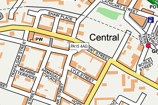 PA15 4AG map - OS OpenMap – Local (Ordnance Survey)