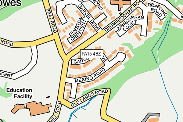 PA15 4BZ map - OS OpenMap – Local (Ordnance Survey)