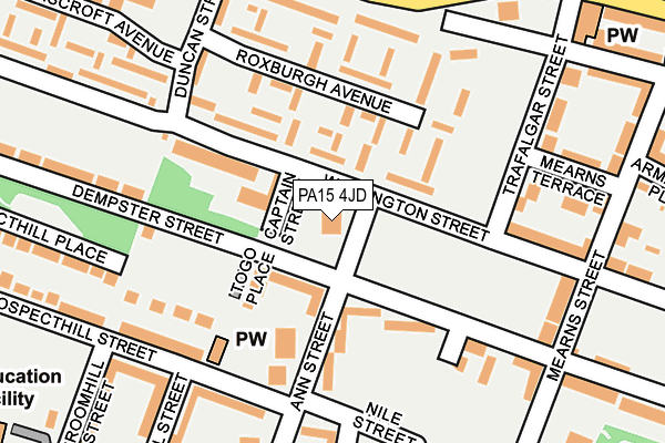 PA15 4JD map - OS OpenMap – Local (Ordnance Survey)