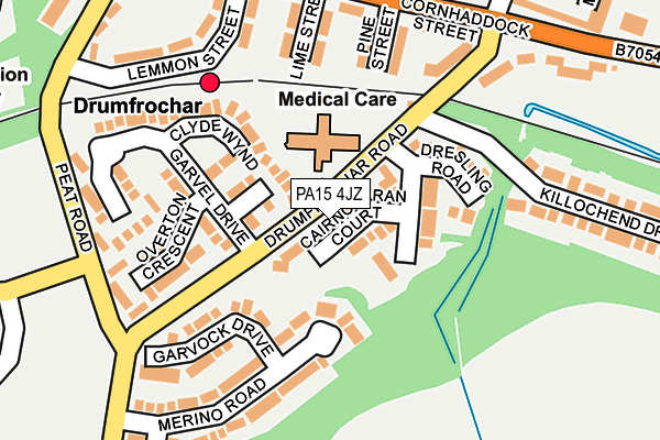 PA15 4JZ map - OS OpenMap – Local (Ordnance Survey)