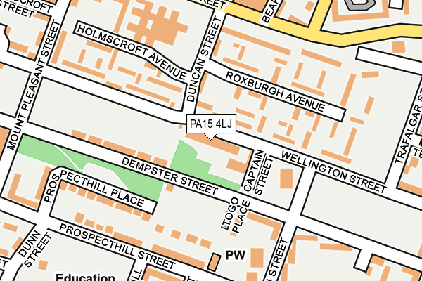 PA15 4LJ map - OS OpenMap – Local (Ordnance Survey)