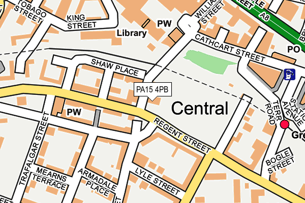 PA15 4PB map - OS OpenMap – Local (Ordnance Survey)