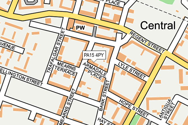 PA15 4PY map - OS OpenMap – Local (Ordnance Survey)