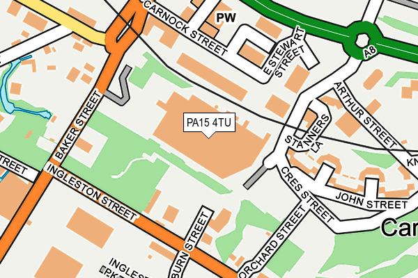 PA15 4TU map - OS OpenMap – Local (Ordnance Survey)