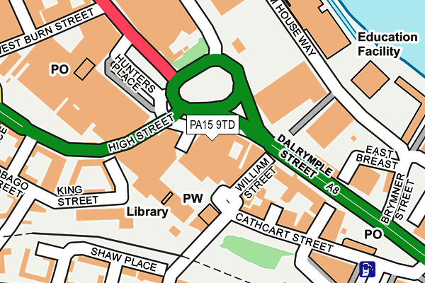 PA15 9TD map - OS OpenMap – Local (Ordnance Survey)