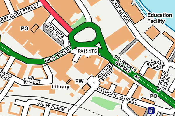 PA15 9TG map - OS OpenMap – Local (Ordnance Survey)