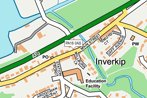 Map of INVERKIP HOTEL LIMITED at local scale