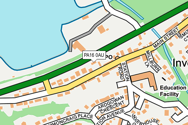 PA16 0AU map - OS OpenMap – Local (Ordnance Survey)