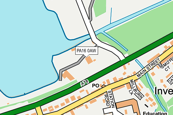 PA16 0AW map - OS OpenMap – Local (Ordnance Survey)