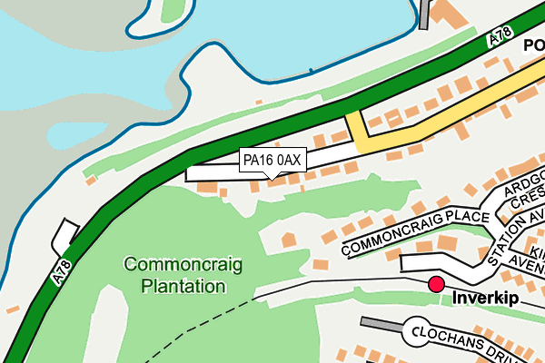 PA16 0AX map - OS OpenMap – Local (Ordnance Survey)