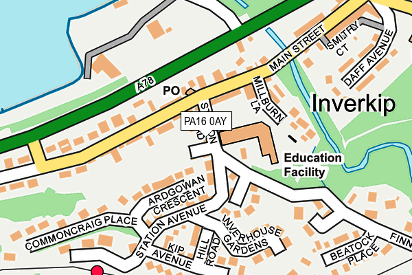 PA16 0AY map - OS OpenMap – Local (Ordnance Survey)