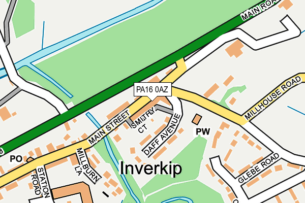 PA16 0AZ map - OS OpenMap – Local (Ordnance Survey)