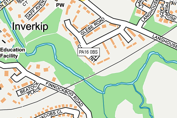 PA16 0BS map - OS OpenMap – Local (Ordnance Survey)