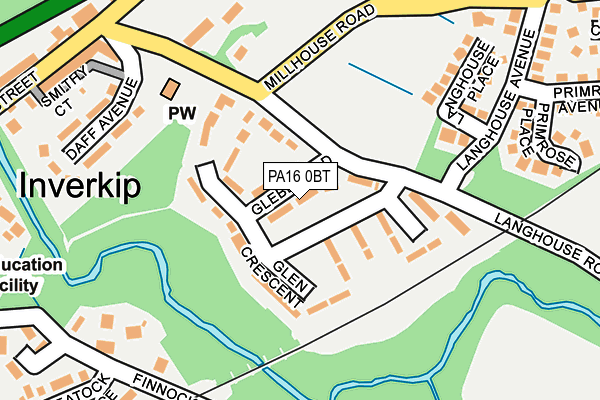 PA16 0BT map - OS OpenMap – Local (Ordnance Survey)