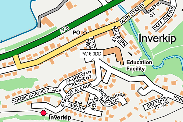 PA16 0DD map - OS OpenMap – Local (Ordnance Survey)