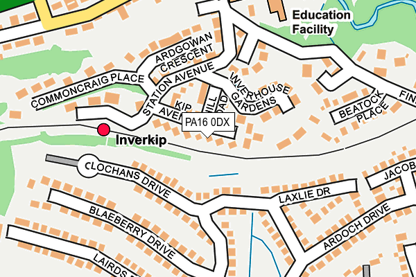 PA16 0DX map - OS OpenMap – Local (Ordnance Survey)