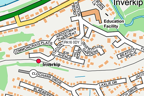 PA16 0DY map - OS OpenMap – Local (Ordnance Survey)
