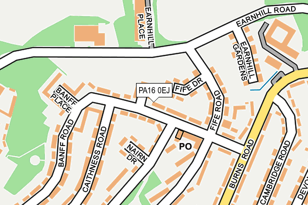 PA16 0EJ map - OS OpenMap – Local (Ordnance Survey)