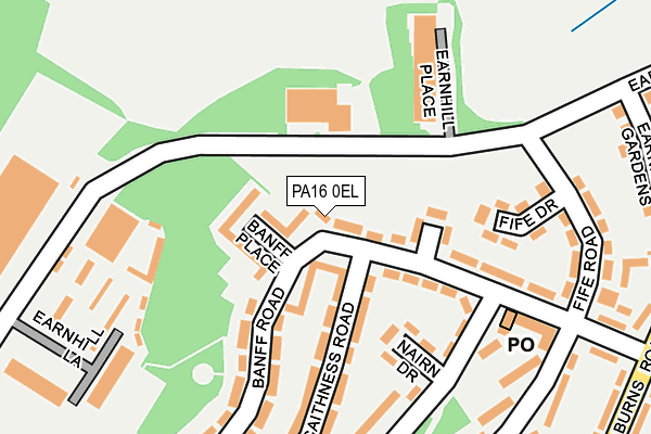 PA16 0EL map - OS OpenMap – Local (Ordnance Survey)