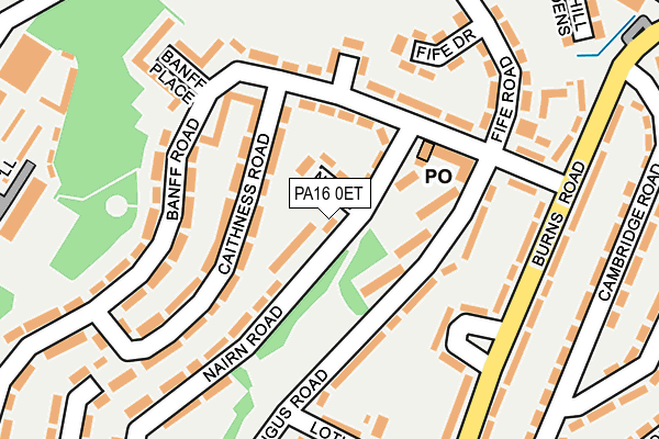 PA16 0ET map - OS OpenMap – Local (Ordnance Survey)