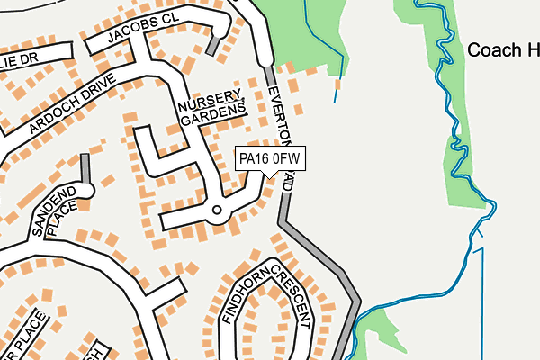 PA16 0FW map - OS OpenMap – Local (Ordnance Survey)