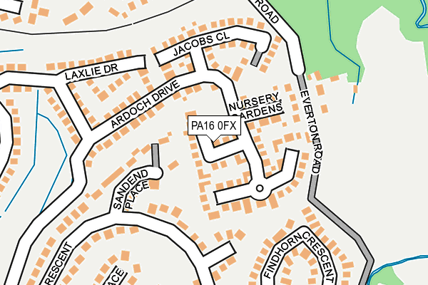 PA16 0FX map - OS OpenMap – Local (Ordnance Survey)